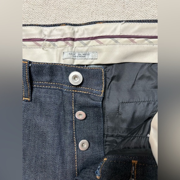 Zara Mens Raw Denim Flat Front Jeans - Picture 4 of 10